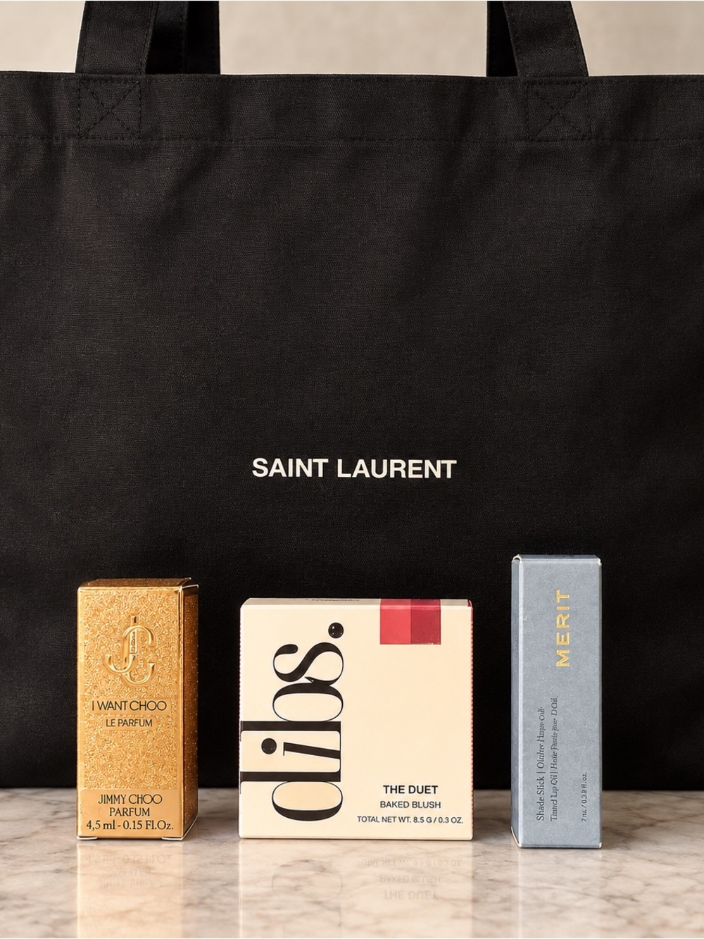Saint Laurent Black Tote Beauty Bundle